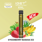 Στο απόθεμα IGET Vapes IGET XXL 1800 Fruity μίας χρήσης μάνδρα Vape πάγου μπανανών φραουλών ριπών