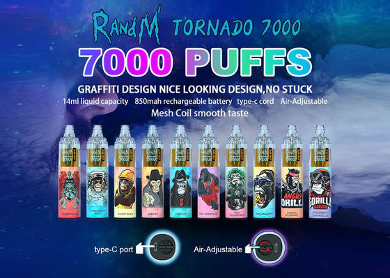 Έλεγχος Nic αλατισμένο μίας χρήσης Vape 1000mAh ροών αέρος επανακαταλογηστέο