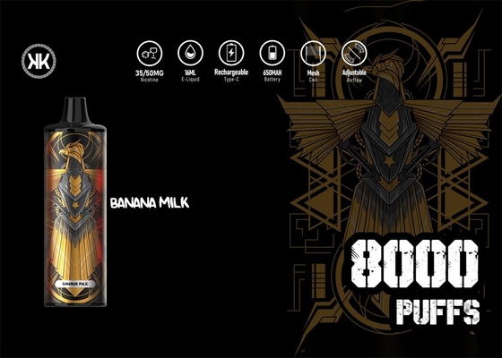 Επανακαταλογηστέο 16ml 8000 μίας χρήσης Vape ενέργεια Max συσκευών KK ριπών 650mah