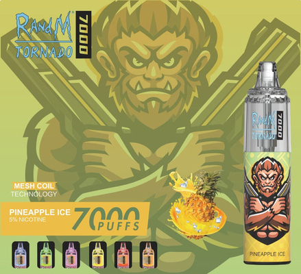 14ML υγρός Vapes RandM ανεμοστρόβιλος 7000 Ε ριπές με τη σπείρα πλέγματος και το RGB φως