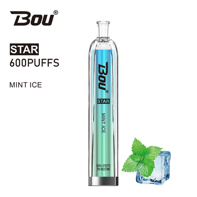 600 αστέρι Vape BOU νικοτίνης ριπών 2ml 2% με την μπαταρία 500mah
