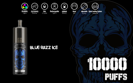 Ypod/KK ορατό RGB φως 10000 ριπές 5% 50mg Nic αλατισμένο 17ml μίας χρήσης Vape παραθύρων