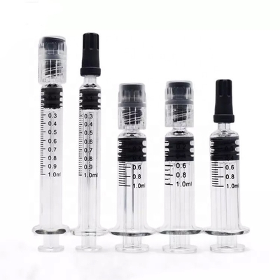 Υλική ικανότητα συρίγγων 0.5ml 1ml 2.25ml κλειδαριών Luer γυαλιού Pyrex