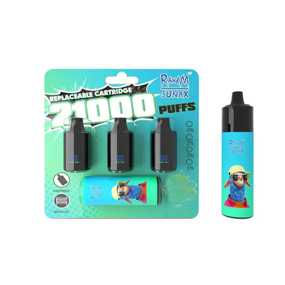 Αρχικό RandM Sunax 21000 γεμισμένοι εκ των προτέρων 14mlx3 Vape λοβοί ριπών με τη σπείρα πλέγματος