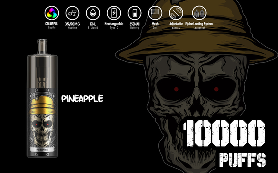 KK ενέργεια 10000 ριπές μίας χρήσης Vape, επανακαταλογηστέο 17ml υγρό Epod Vape