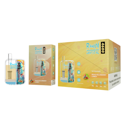Κρύσταλλο 4600 10ML RandM ριπών ασφαλίστρου Vape αλατισμένες 12 γεύσεις της Nic μανδρών μίας χρήσης