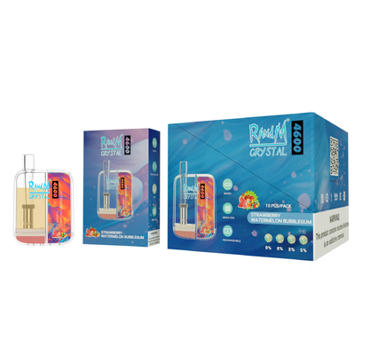 Κρύσταλλο 4600 10ML RandM ριπών ασφαλίστρου Vape αλατισμένες 12 γεύσεις της Nic μανδρών μίας χρήσης