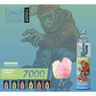 Fumot RandM Tornado 7000 Puffs Ζουμερό πάγο Φρούτα γεύσεις Διαθέσιμες Διάτρηση Διάτρηση 5% Νικοτίνη χωρητικότητα