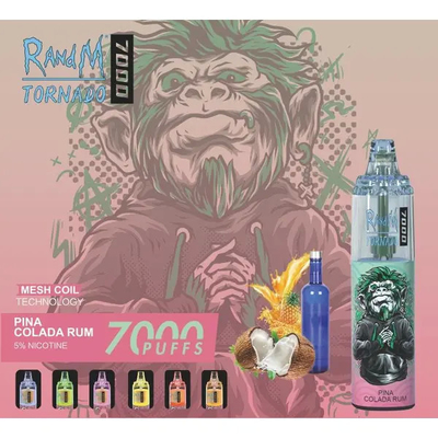 Fumot RandM Tornado 7000 Puffs Ζουμερό πάγο Φρούτα γεύσεις Διαθέσιμες Διάτρηση Διάτρηση 5% Νικοτίνη χωρητικότητα