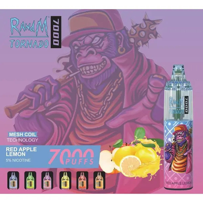 Fumot RandM Tornado 7000 Puffs Ζουμερό πάγο Φρούτα γεύσεις Διαθέσιμες Διάτρηση Διάτρηση 5% Νικοτίνη χωρητικότητα