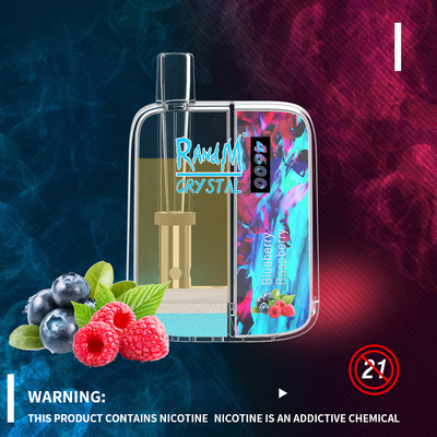 Λεπτό κρύσταλλο 4600 Vape RandM κιβωτίων μίας χρήσης φορητός ψεκαστήρας ασφαλίστρου ριπών 10ML
