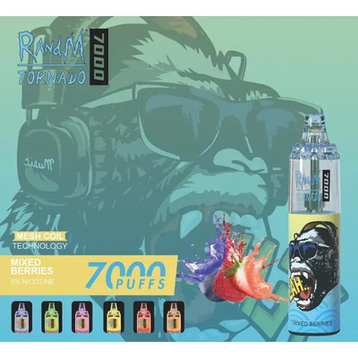 Λιπαρή γεύση Fumot RandM Mesh Coil Tornado Vape 7000 Puffs Ρύθμιση αέρα