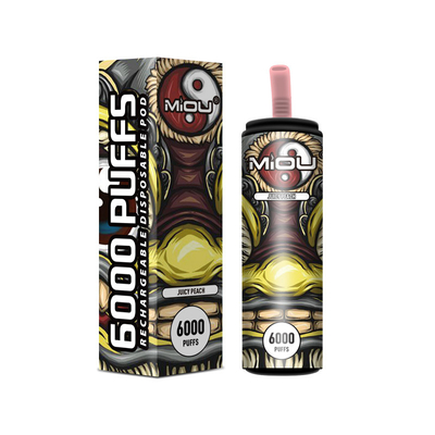 650mAh επανακαταλογηστέο Vape μίας χρήσης Miou 6000 νικοτίνη ριπών 5%