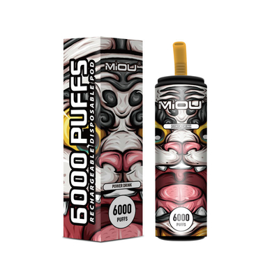 650mAh επανακαταλογηστέο Vape μίας χρήσης Miou 6000 νικοτίνη ριπών 5%
