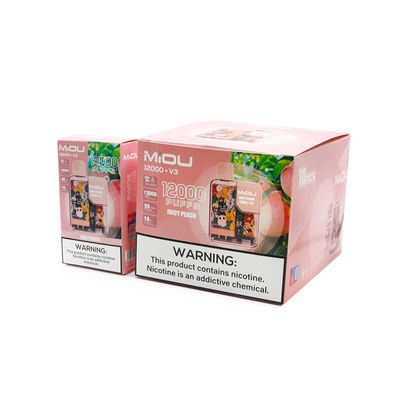 Ζεστή πώληση Miou V3 20 γεύσεις Disposable Vape Display Screen 12000 Puffs Νικοτίνη E Cig Vape