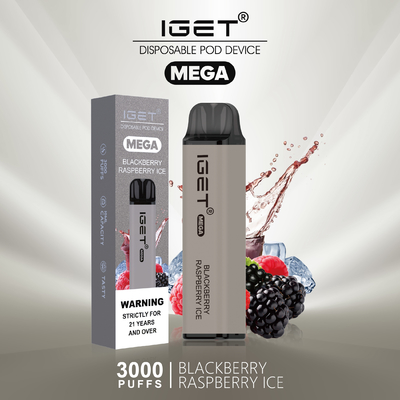 Εφευρετικές ΜΈΓΑ 3000 ριπές μανδρών IGET Vape σχεδίου μίας χρήσης 8 γεύσεις προαιρετικές