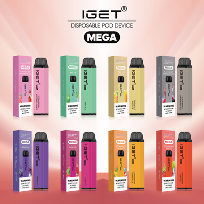 Εφευρετικές ΜΈΓΑ 3000 ριπές μανδρών IGET Vape σχεδίου μίας χρήσης 8 γεύσεις προαιρετικές