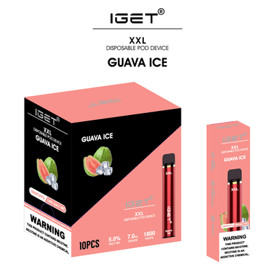 Οι δημοφιλείς γεύσεις 7ml μίας χρήσης Iget Vape 1800 φρούτων ξεφυσούν τη μάνδρα τσιγάρων Iget Xxl Ε