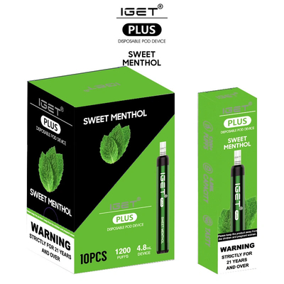 Μίας χρήσης ηλεκτρονική μάνδρα 1200 ριπές 4.8ml Iget τσιγάρων εξαιρετικής ποιότητας συν μίας χρήσης Vape