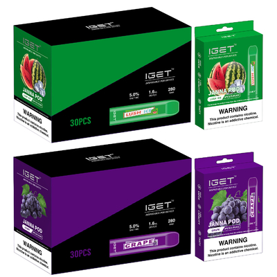 μίας χρήσης JANNA Vape μάνδρα 450 280mah Watermelom IGET Vape ριπές
