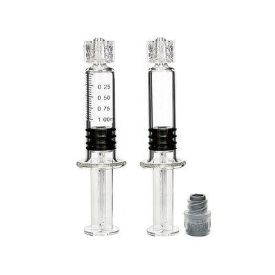 0.5ml 1ml κενή σαφής Thc πετρελαίου γυαλιού άχρηστη έγχυση κλειδαριών Luer συρίγγων μίας χρήσης