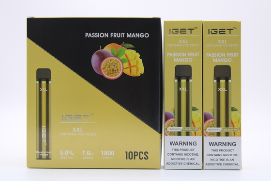 Αρχικό Iget XXL 1800 ξεφυσά τη μίας χρήσης λοβών τσιγάρων συσκευών 950mAh μάνδρα Vape κασετών μπαταριών γεμισμένη εκ των προτέρων 2.4ml