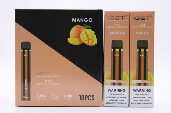 Αρχικό Iget XXL 1800 ξεφυσά τη μίας χρήσης λοβών τσιγάρων συσκευών 950mAh μάνδρα Vape κασετών μπαταριών γεμισμένη εκ των προτέρων 2.4ml