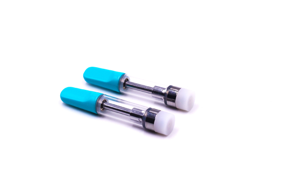 Επίπεδη στρογγυλή πλαστική κασέτα ακρών 1ml ψεκαστήρων πετρελαίου τυπωμένων υλών CBD THC D8 συνήθειας