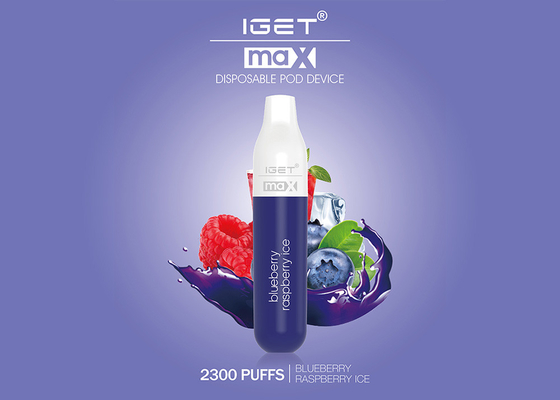 8.0ml IGET MAX 2300 μίας χρήσης ηλεκτρονικό τσιγάρο 16 ριπών χρώματα