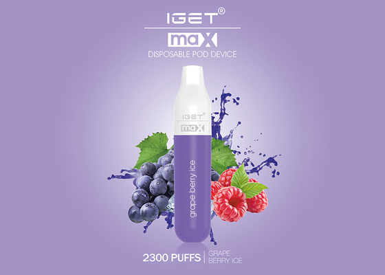 8.0ml IGET MAX 2300 μίας χρήσης ηλεκτρονικό τσιγάρο 16 ριπών χρώματα