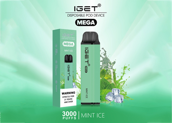 Μίας χρήσης ΜΈΓΑ vapes 3000 IGET ε-τσιγάρο γεύσεων φρούτων ριπών ψεκαστήρας 10 μιλ.