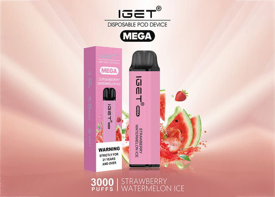 Μίας χρήσης ΜΈΓΑ vapes 3000 IGET ε-τσιγάρο γεύσεων φρούτων ριπών ψεκαστήρας 10 μιλ.