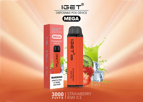 Μίας χρήσης ΜΈΓΑ vapes 3000 IGET ε-τσιγάρο γεύσεων φρούτων ριπών ψεκαστήρας 10 μιλ.
