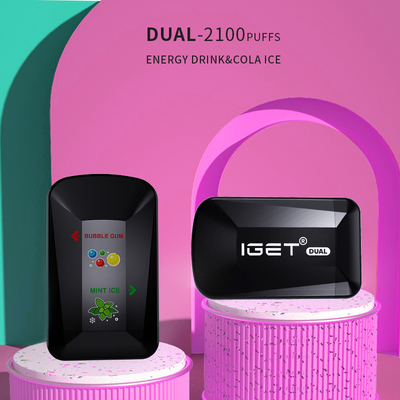 Διπλές 2 γεύσεις IGET σε 1 2100 μίας χρήσης μάνδρα Vape ικανότητας ριπών 8.0ml