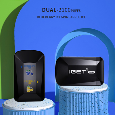 Διπλές 2 γεύσεις IGET σε 1 2100 μίας χρήσης μάνδρα Vape ικανότητας ριπών 8.0ml