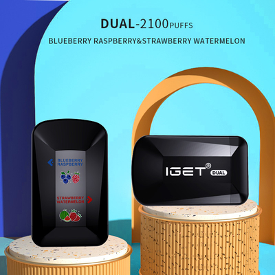 Διπλές 2 γεύσεις IGET σε 1 2100 μίας χρήσης μάνδρα Vape ικανότητας ριπών 8.0ml