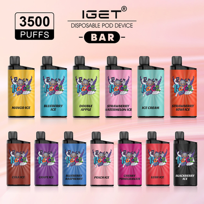 1500mAh μίας χρήσης ΦΡΑΓΜΌΣ 3500 Vape IGET μπαταριών ριπές 25 γεύσεις διαθέσιμες