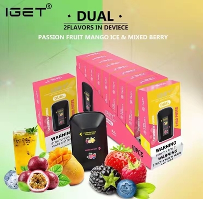 Διπλές 2 γεύσεις Iget σε 1 μίας χρήσης ηλεκτρονικό τσιγάρο 2100 ριπών