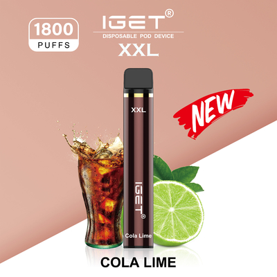Νικοτίνη IGET XXL 1800 μίας χρήσης τσιγάρο Vape ριπών