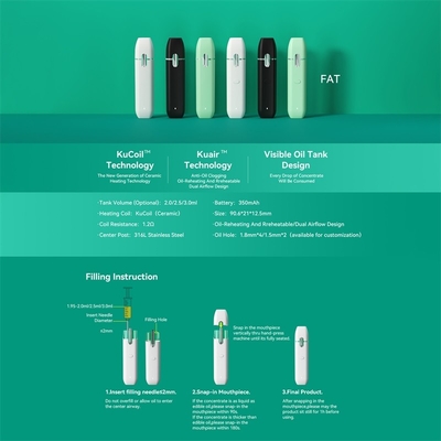 Νέα άφιξη P24 350 μίας χρήσης SS316 Vape mAh μάνδρα μπαταριών με τον όγκο δεξαμενών 2.0/2.5/3.0ML