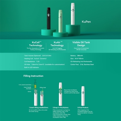 Υψηλός - ποιότητα P25 χονδρικό μίας χρήσης Vape 380 κεραμική σπείρα mah