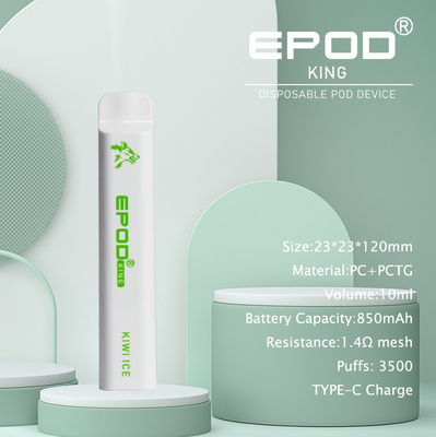 10ML επανακαταλογηστέο EPOD μίας χρήσης Vape 3500 ριπές με την μπαταρία 850mah