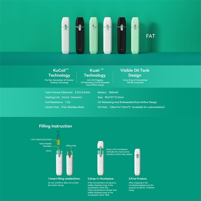 Καυτή συνήθεια P24 350 πώλησης μίας χρήσης SS316 Vape mAh μάνδρα μπαταριών με τον όγκο δεξαμενών 2.0/2.5/3.0ML