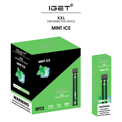 Οι δημοφιλείς γεύσεις 7ml μίας χρήσης Iget Vape 1800 φρούτων ξεφυσούν τη μάνδρα τσιγάρων Iget Xxl Ε